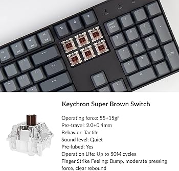 Keychron K10 - RGB Mechanical Keyboard - Gateron Brown, Full Size