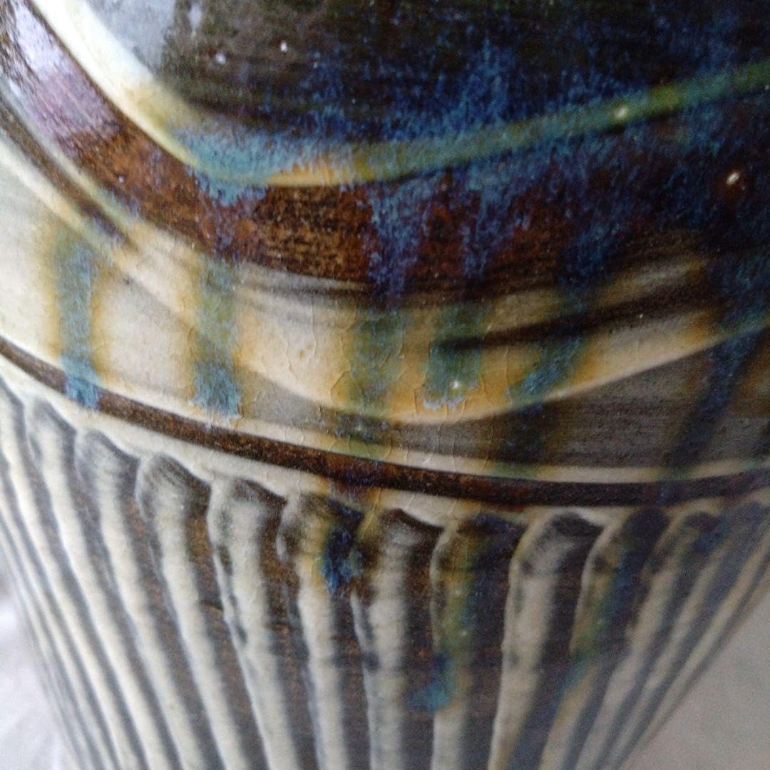 Amazon.co.jp: 小鹿田焼 傘立て 睡蓮鉢 メダカ鉢 小石原焼 刷毛目 飛び