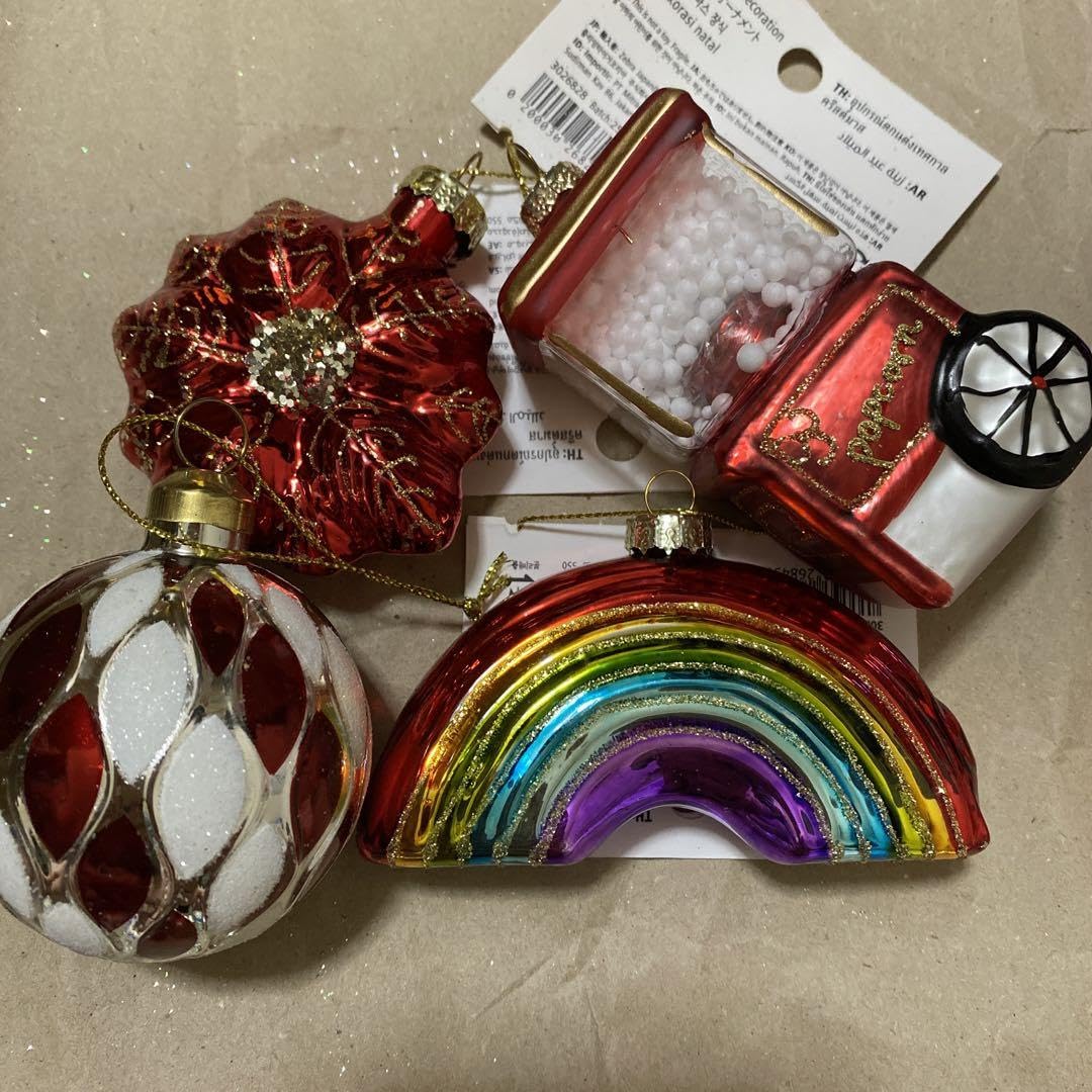 Amazon.co.jp: Flying tigerクリスマス装飾 ガラス製オーナメント