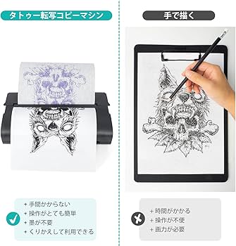 Amazon | LifeBasis TATTOOタトゥー下絵転写用 持ち運びポータブル