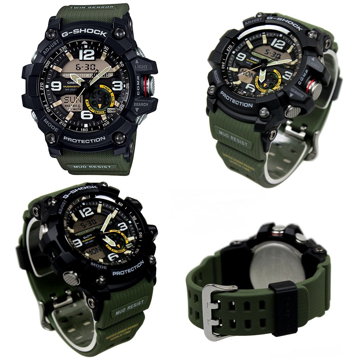 Amazon | G-SHOCK Mudmaster 20気圧防水 アナデジ プラベルトウォッチ