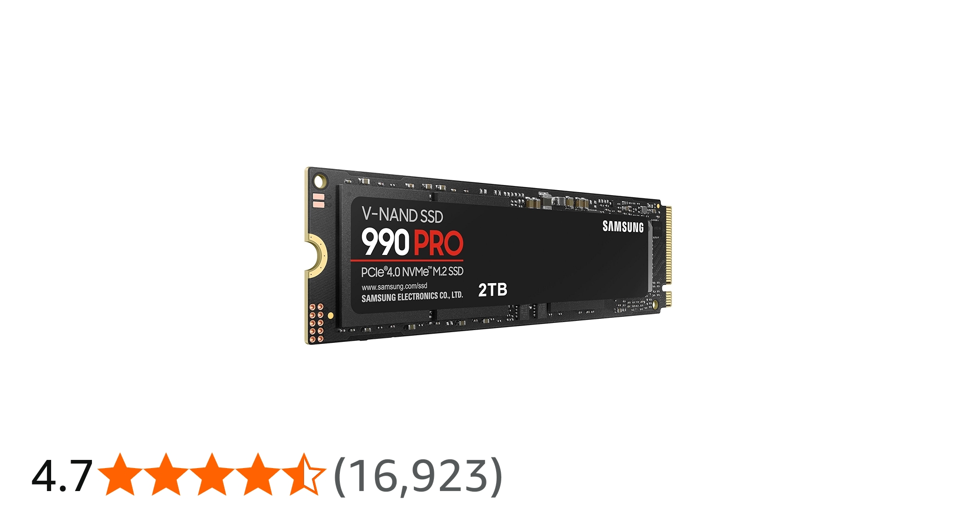 SAMSUNG 990 PRO SSD 2TB PCIe Gen4 NVMe M.2 Internal Solid State
