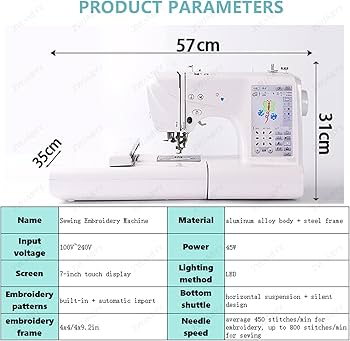 Amazon | ミシン、刺繍機、ミニ家庭用ポータブル電動ソー、4x4/4x9.2
