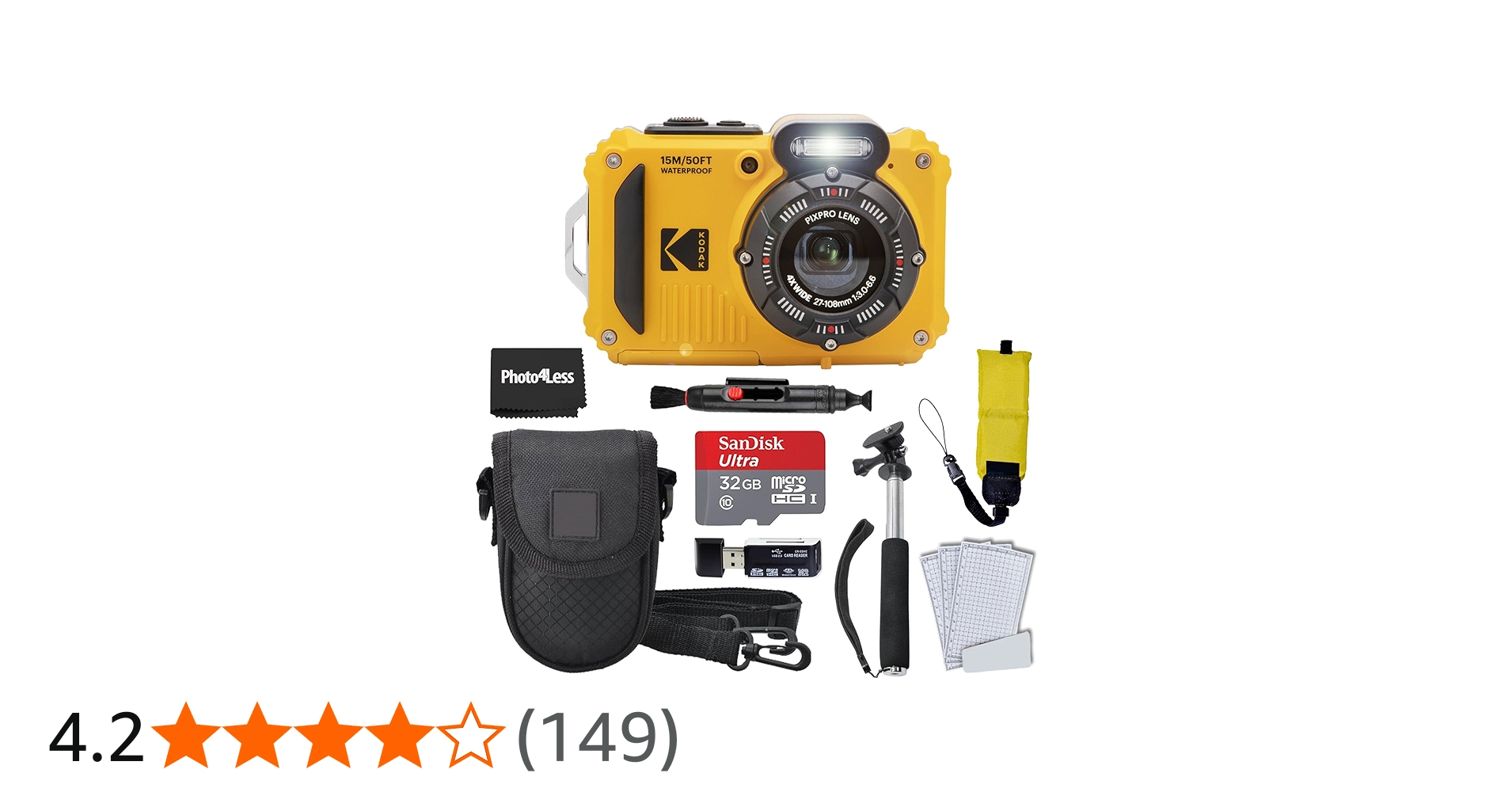 Amazon | Kodak PIXPRO WPZ2 頑丈な防水耐衝撃デジタルカメラ16MP 4倍