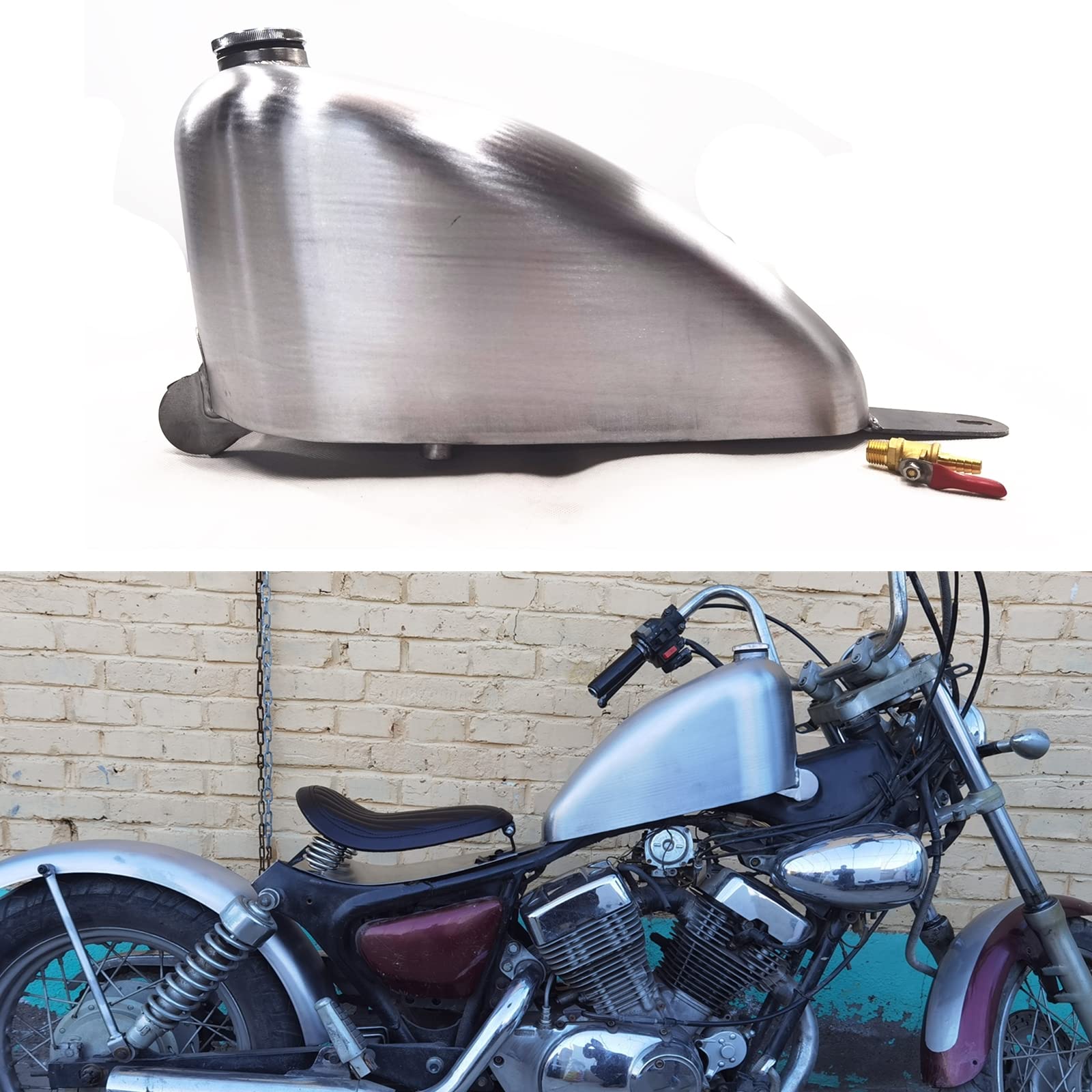 Amazon | ヤマハ ビラーゴ XV250 6L用未塗装シルバーガソリンガス燃料