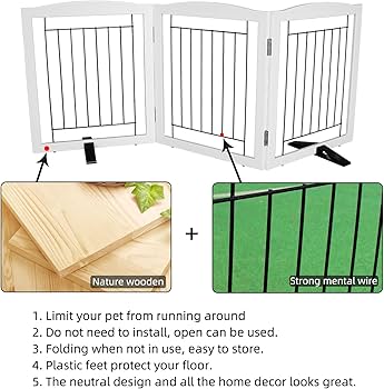 Amazon.com: ZJSF Freestanding Dog Fence Indoor, Foldable Dog Gate