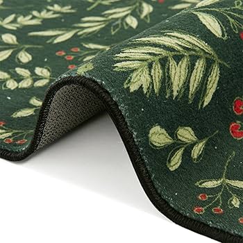 Amazon.com: Washable Vintage Floral Christmas 4x6 Area Rugs Non