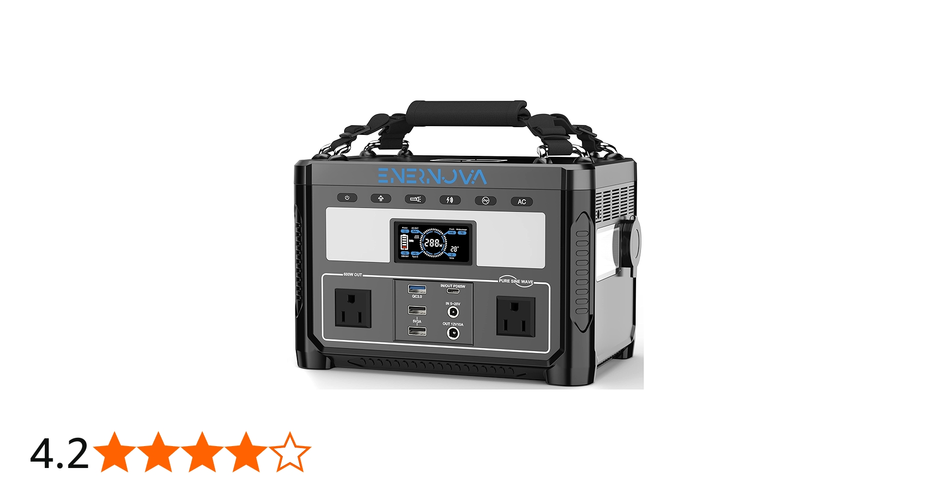 Amazon.co.jp: ENERNOVA ポータブル電源 600W 288Wh リン酸鉄蓄電池