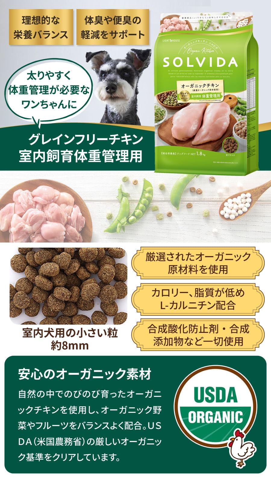 Amazon.co.jp: ソルビダ グレインフリー チキン 室内飼育体重管理用