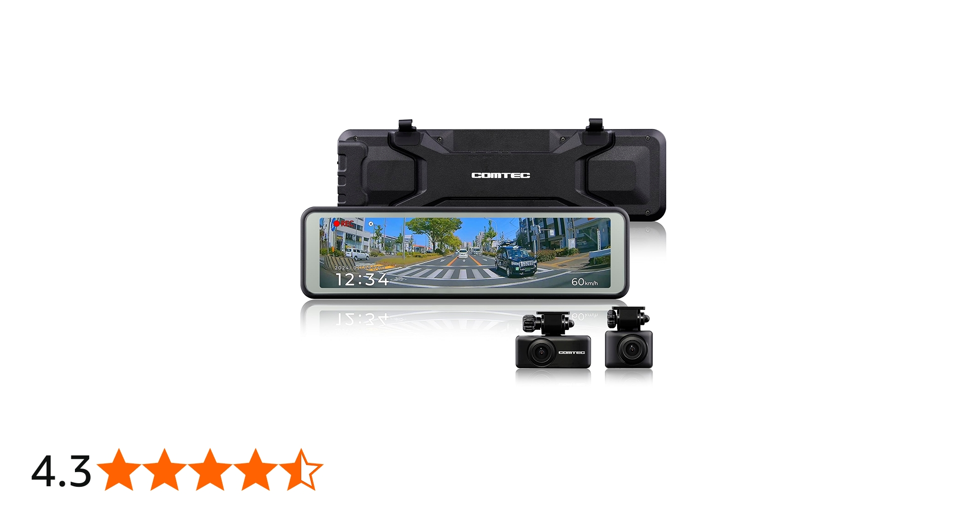 Amazon | コムテック ミラー型ドライブレコーダー ZDR048 デジタル