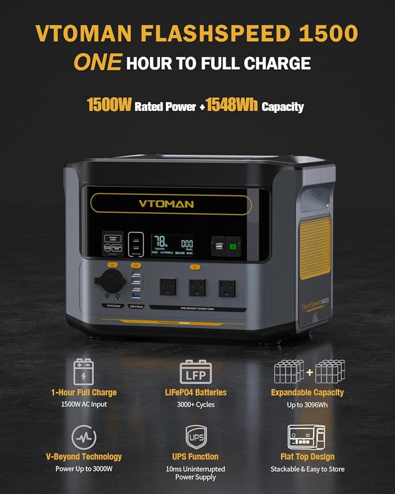 Amazon.com : VTOMAN FlashSpeed 1500 Portable Power Station with