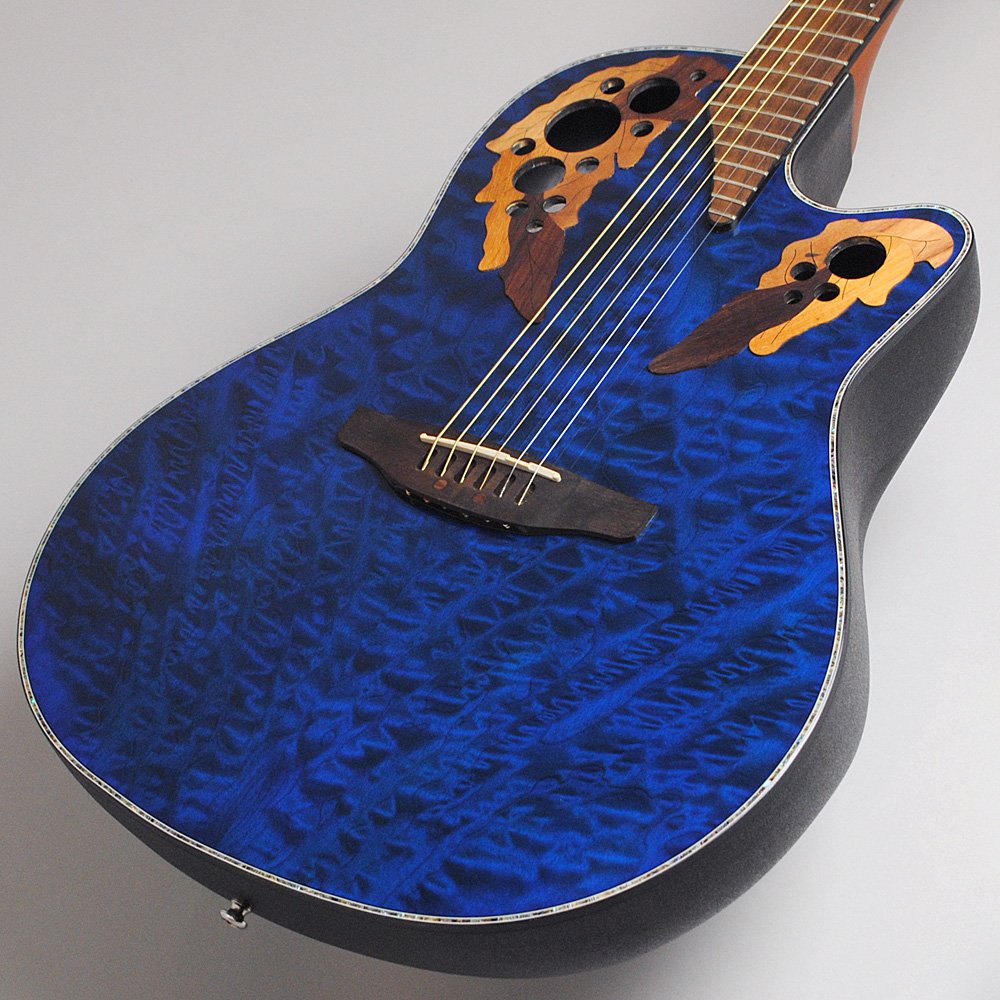 Amazon | Ovation Celebrity CE44P 8TQ Blue Transparent Quilt Mid