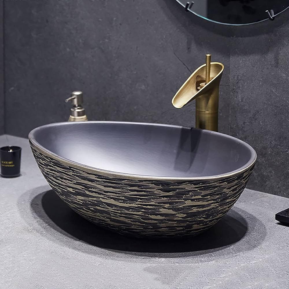 Amazon.co.jp: おしゃれ 洗面ボウル 置き型 洗面ボール 楕円形 洗面台