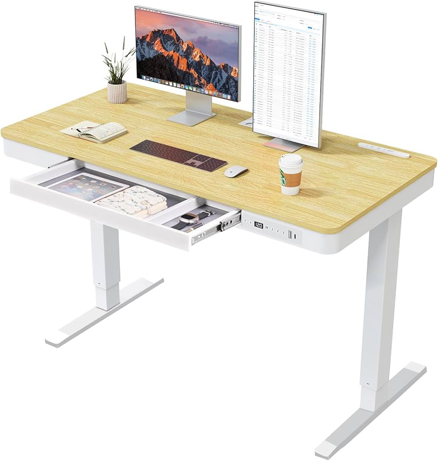 Amazon | LSTLIFE 電動 昇降デスク 昇降式デスク 2モーター 幅120cm