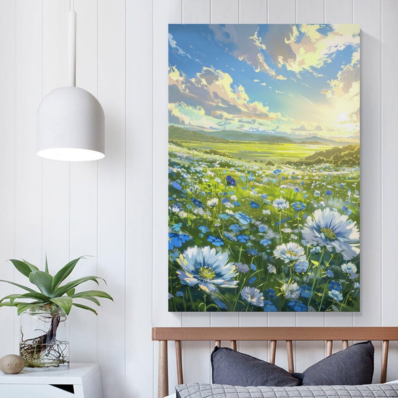 Amazon.co.jp: 絵画 山野に咲く花畑の美しい風景インテリア 絵画