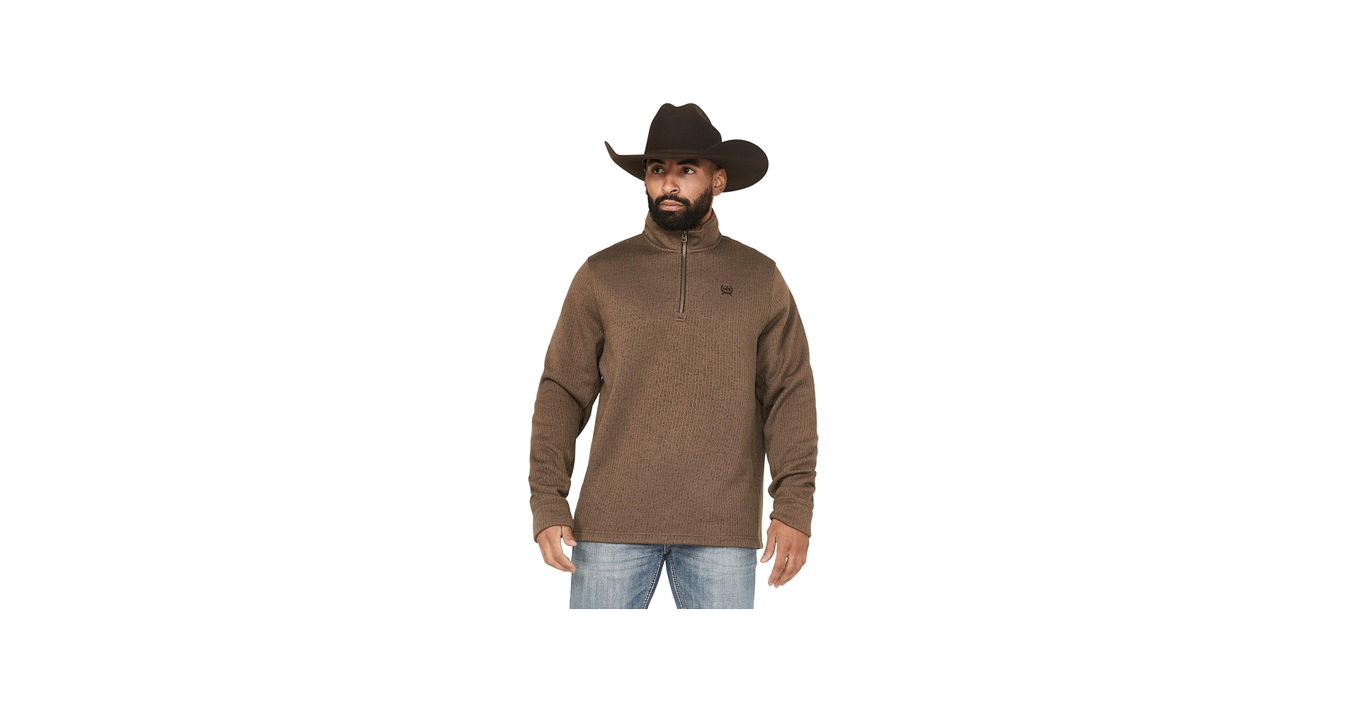 Amazon.com: Cinch Men's 1/4 Zip Brown Pullover Sweater Brown XS