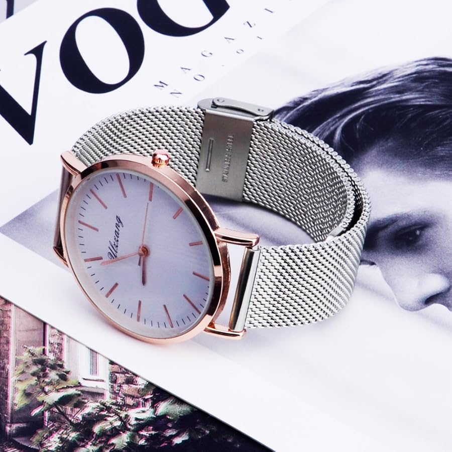 Amazon | [ZHUGE] クラシック ミラネーゼ 腕時計用ベルト ステンレス鋼