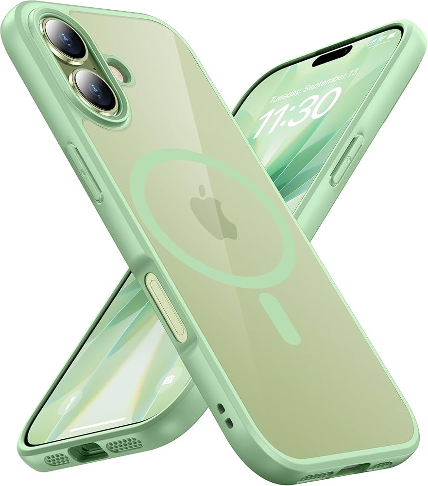 Amazon.co.jp: iPhone 17 用 ケース グリーン Magsafe対応 ガラス