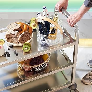 Amazon.co.jp: uyoyous 配膳ワゴン キッチンワゴン 3段 耐荷重120kg