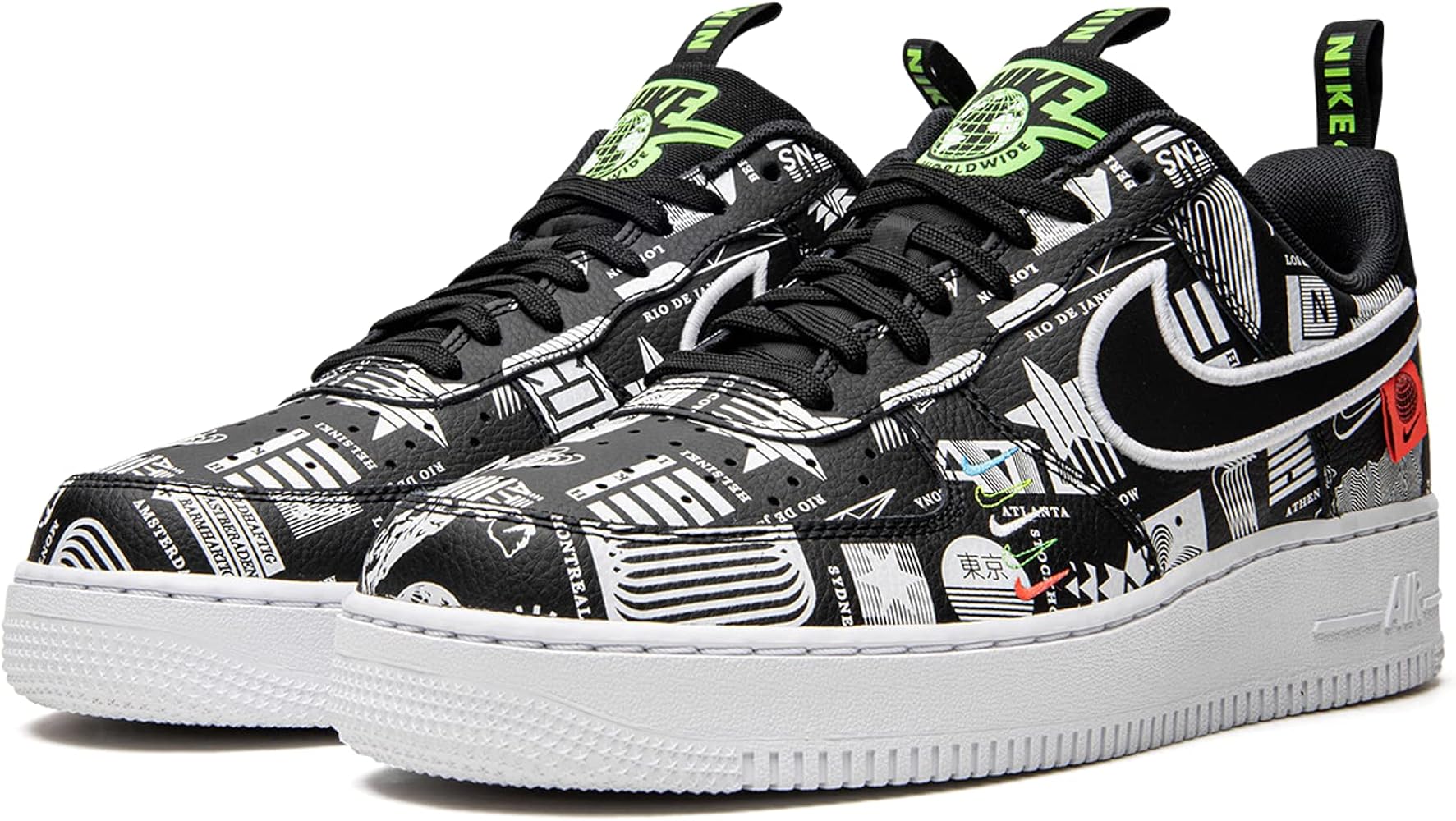 Nike Men's Shoes Air Force 1 '07 LX Worldwide Pack Black CZ5927