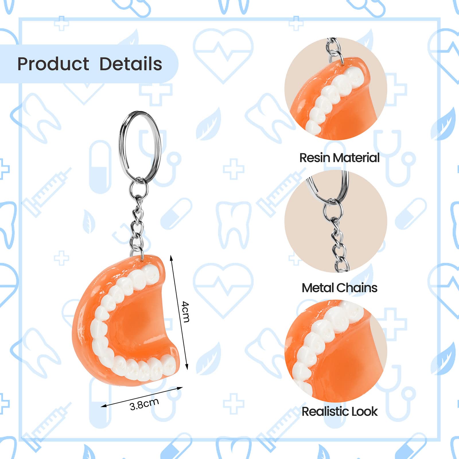 Amazon.co.jp: ZIIVARD 8ピース 歯 樹脂キーホルダー おもしろ 模造