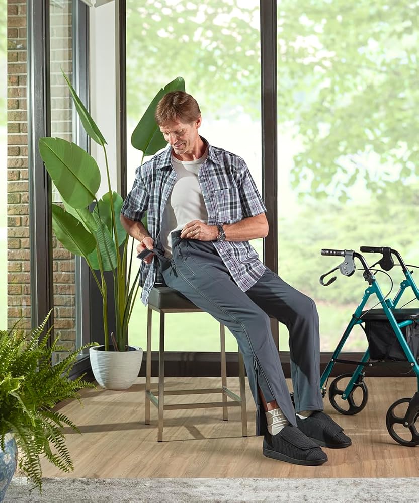 Amazon.com: Men's Side Zip Adaptive Fleece Tearaway Pants for