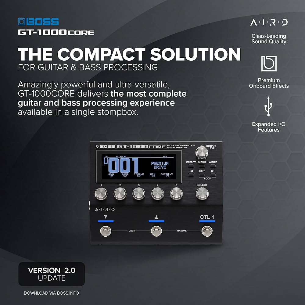 BOSS GT-1000CORE Guitar Effects Processor in a Compact Pedal