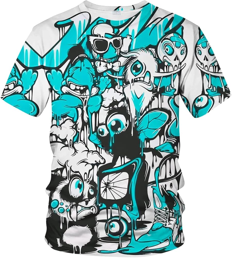 Amazon.com: Dalicoter Men's 3D Print Hip Hop Graffiti Graphic T