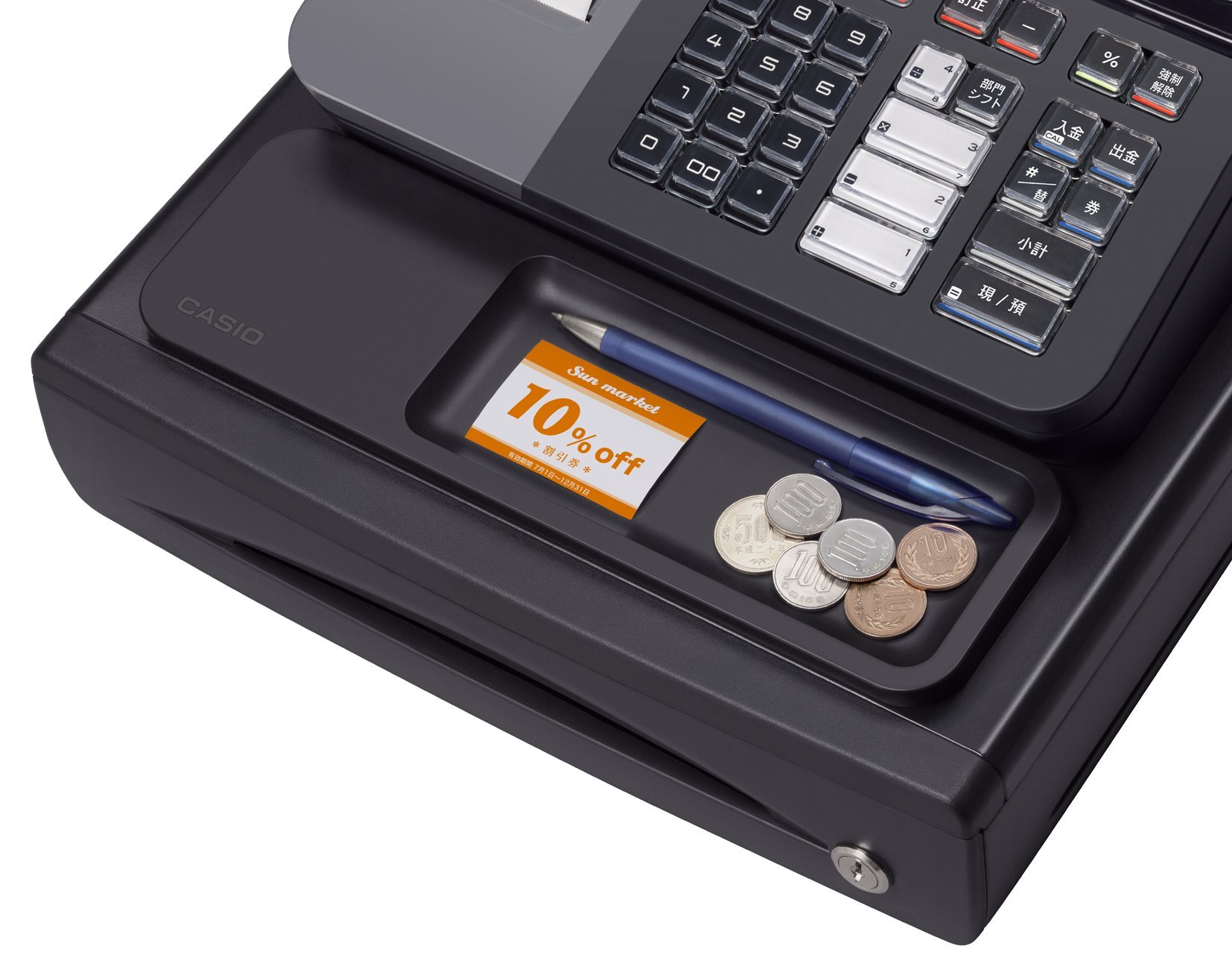 カシオ V-R200 ブラックインボイスレジスター タッチパネル 本体+