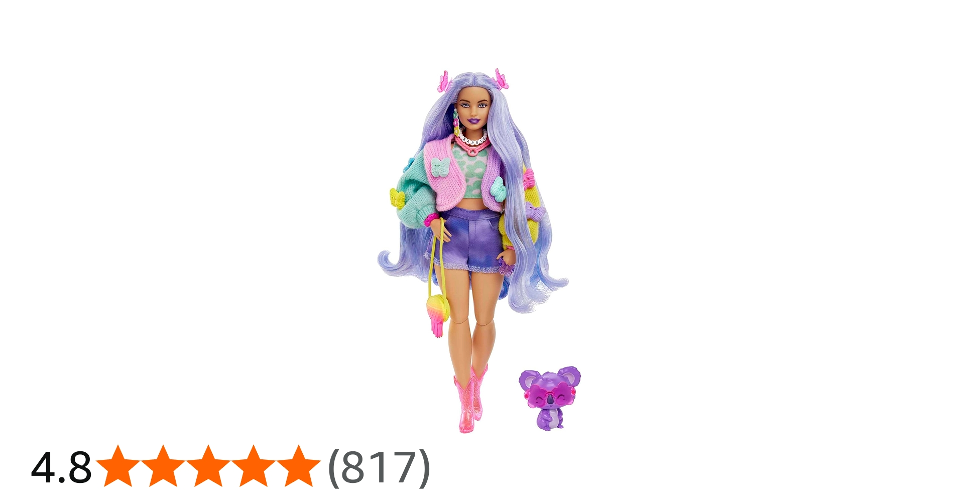 Barbie Extra Doll & Accessories with Wavy Lavender Hair in