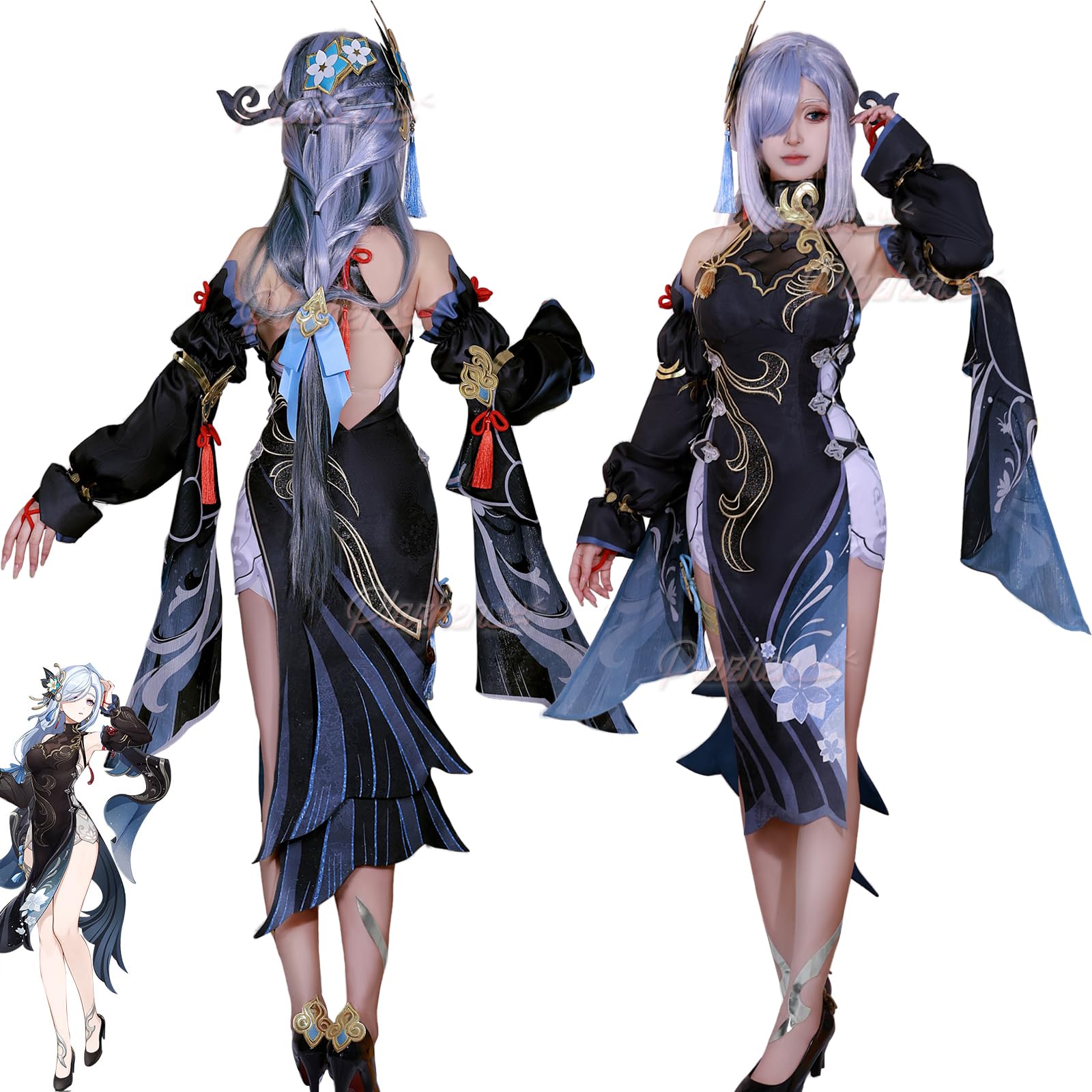 Amazon.co.jp: 原神 コスプレ 申鶴 新コスチューム 冷花幽露 フル