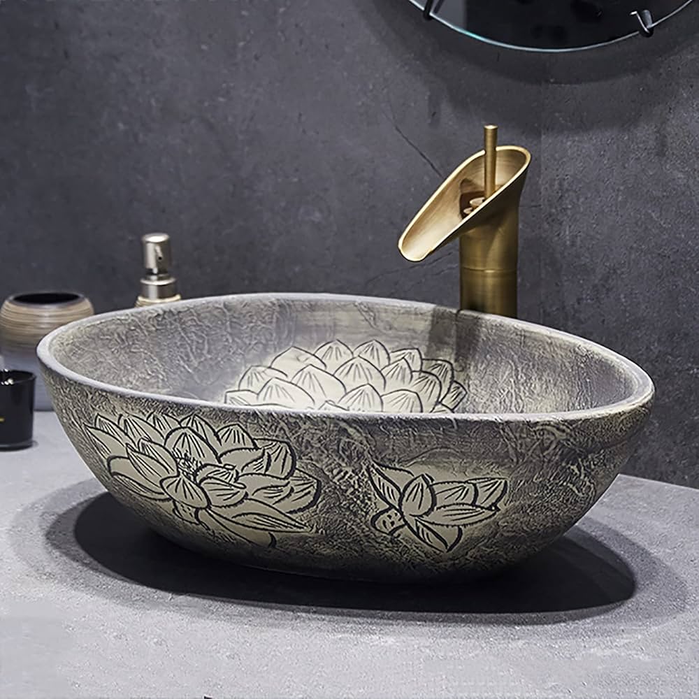 Amazon.co.jp: おしゃれ 洗面ボウル 置き型 洗面ボール 楕円形 洗面台