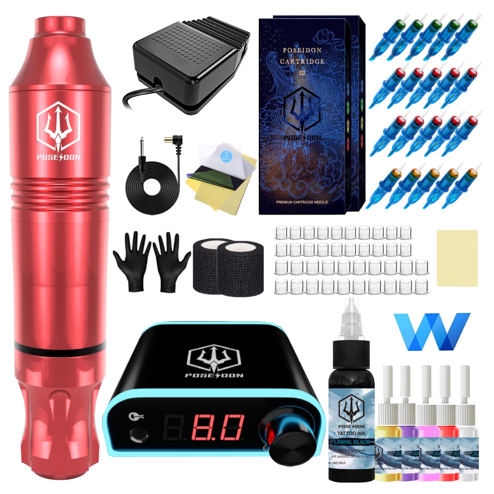 Amazon | POSEIDON ロータリータトゥーペンキット 初心者用 タトゥー
