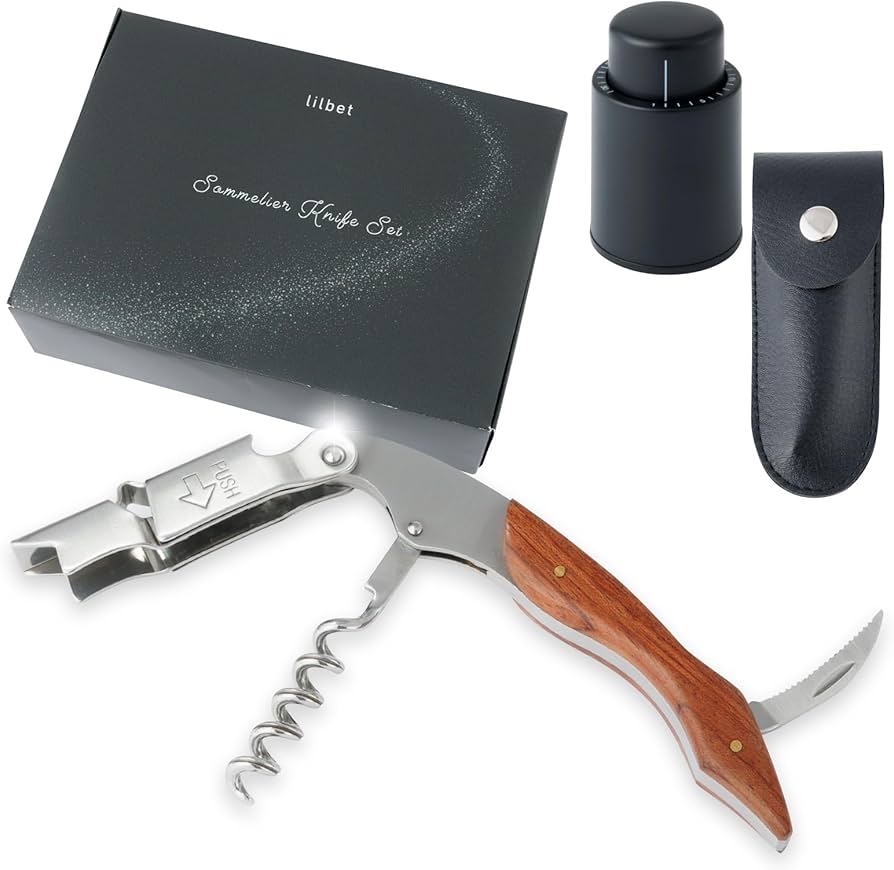 Amazon | ワイン オープナー 二段式 ソムリエナイフセット 栓抜き