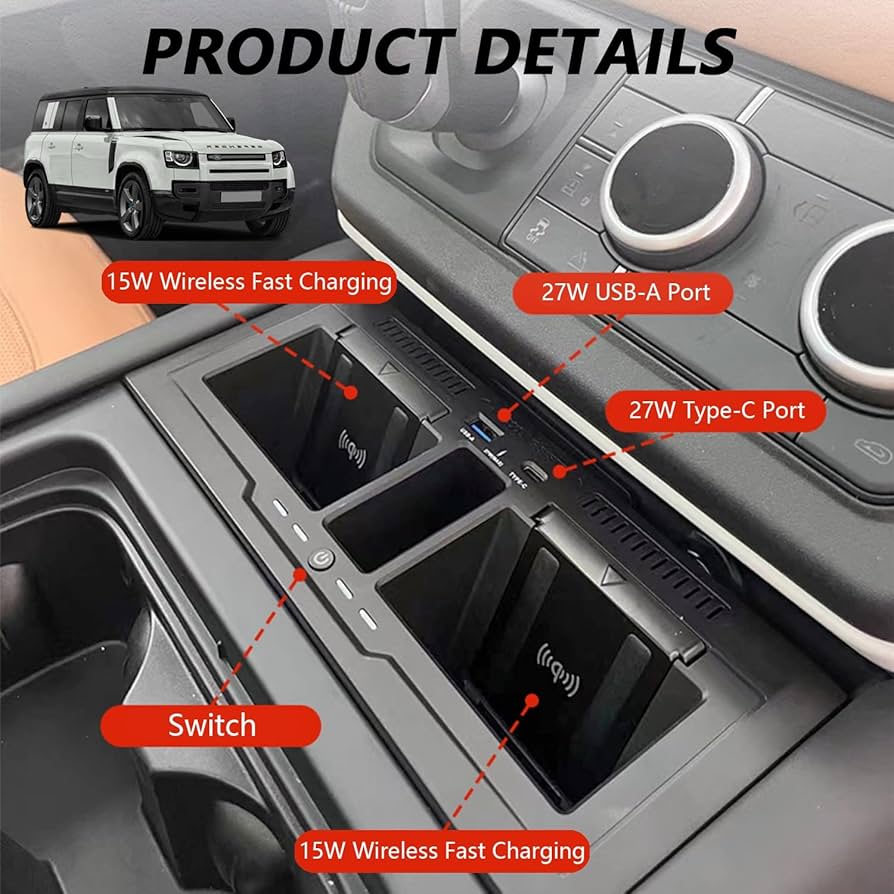 Amazon.co.jp: 2023革新版 車載ワイヤレス充電器 ランドローバー