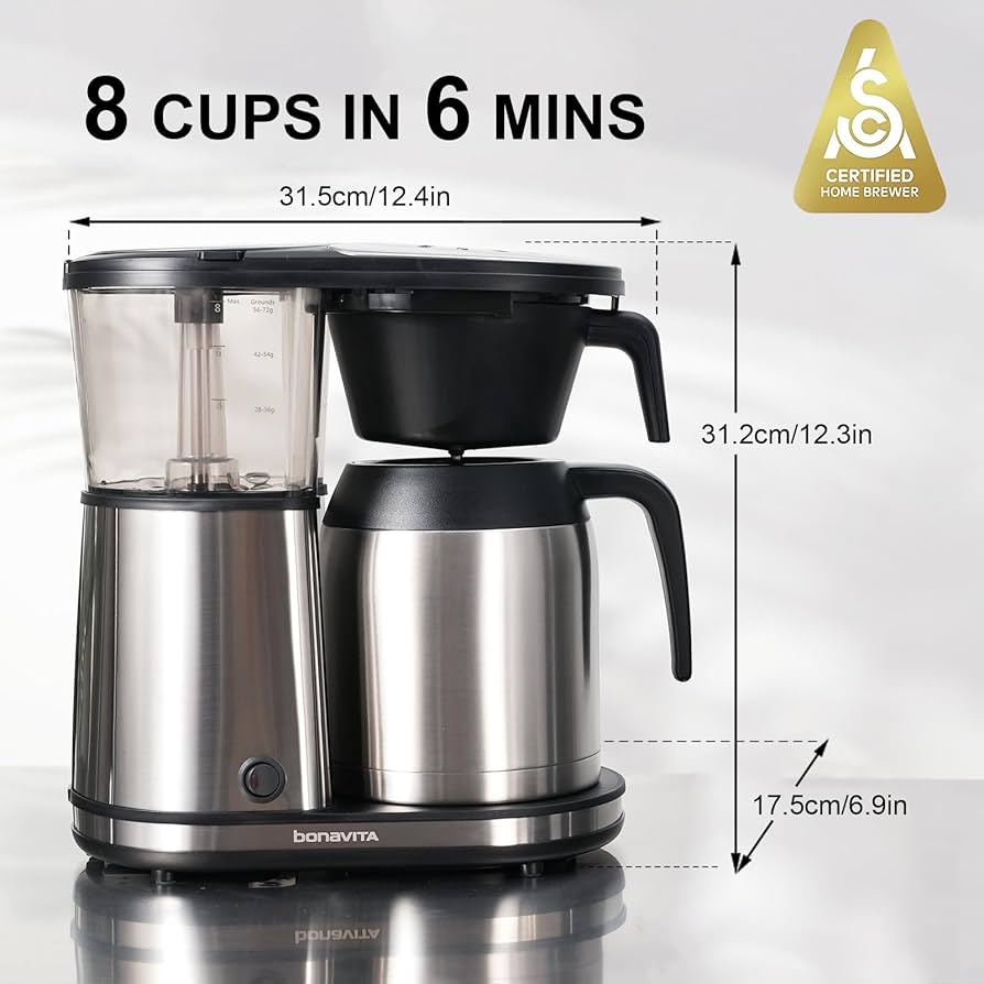 Amazon.com: Bonavita 8 Cup Drip Coffee Maker Machine, One-Touch