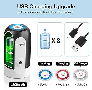 JOYHILL 5 Gallon Water Bottle Dispenser, USB Charging Water Bottle