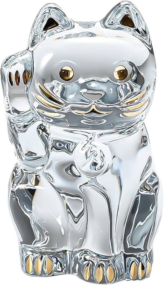 Amazon.co.jp: バカラ クリスタルフィギュア 招き猫 縁起物 高さ24cm