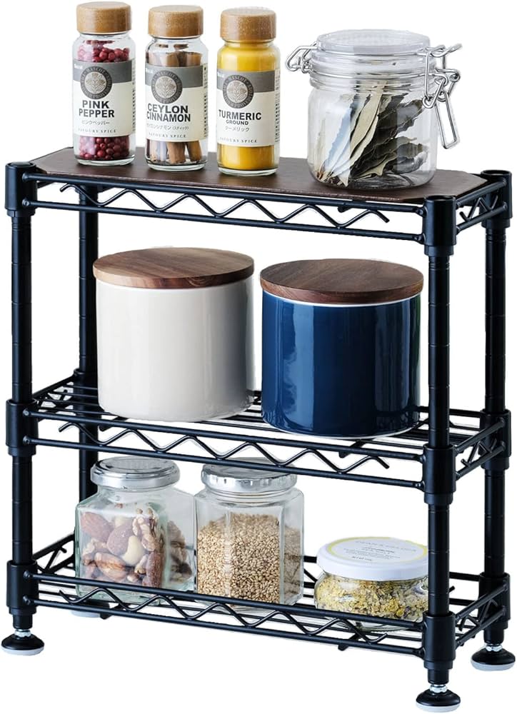 Amazon｜ドウシシャ 3段 調味料ラック スパイスラック 卓上ミニラック