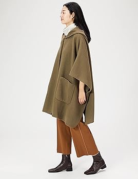 Amazon.co.jp: [ミラオーウェン] フード付きポンチョ接結コート