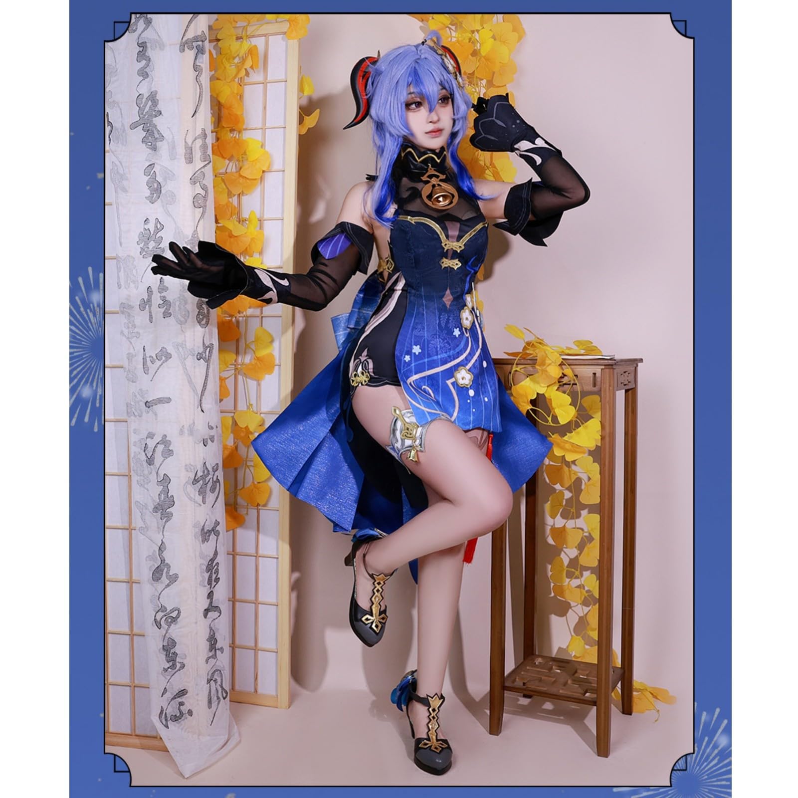 Amazon.co.jp: 原神 甘雨 かんう コスプレ衣装セット 髪飾り付き 海灯