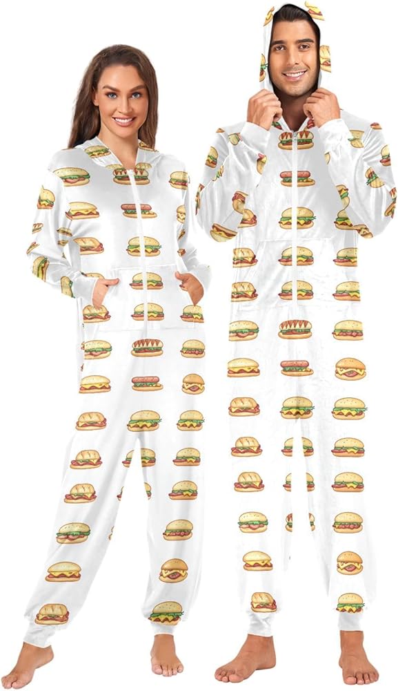 Amazon.com: ZZXXB Hamburger Sandwich Onesie Pajamas for Adult