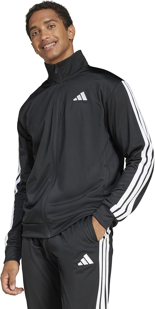 adidas Men's 3-Stripes Tricot Regular Sportswear Track Top, Black