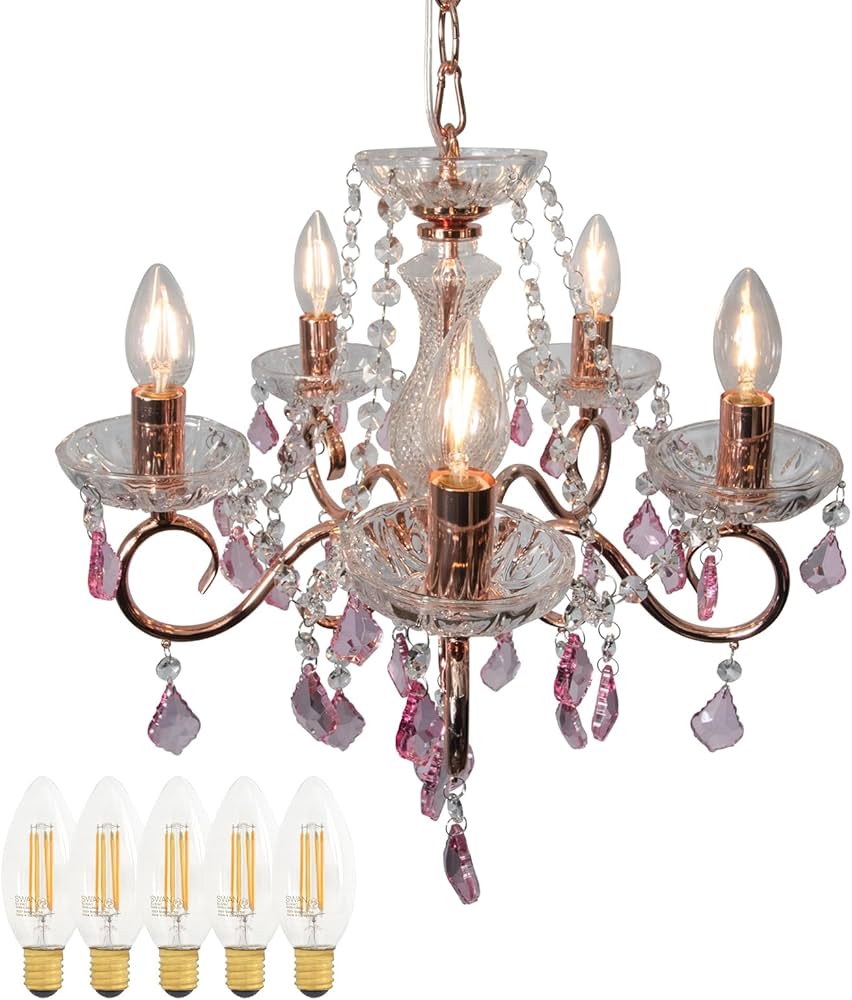 Amazon.co.jp : ムーラ シャンデリア 照明器具 5灯 クリスタルガラス 4