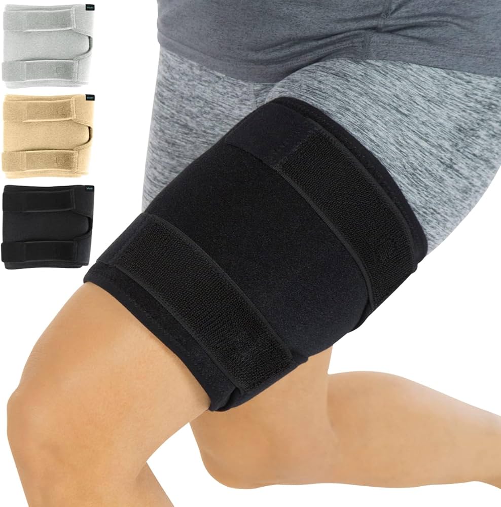 Amazon.com: Vive Thigh Brace - Hamstring Quad Wrap - Adjustable
