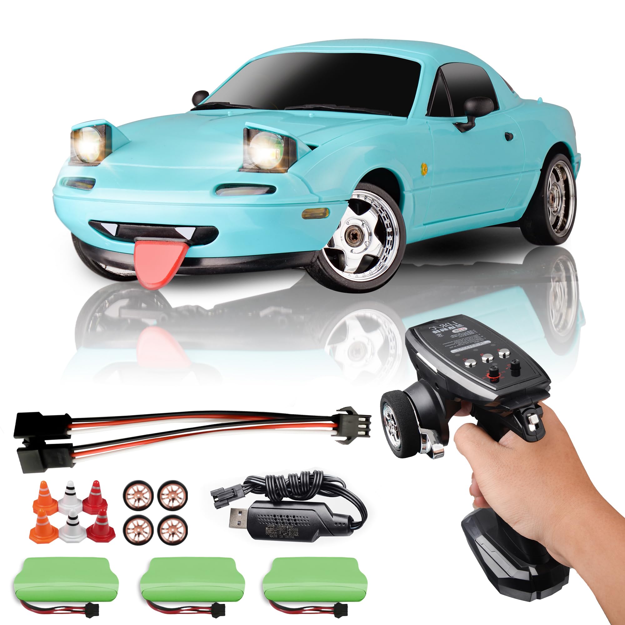 Amazon.com: LEOSO LD1804 1/18 RC Drift Car, Mini Mazda MX-5 RC