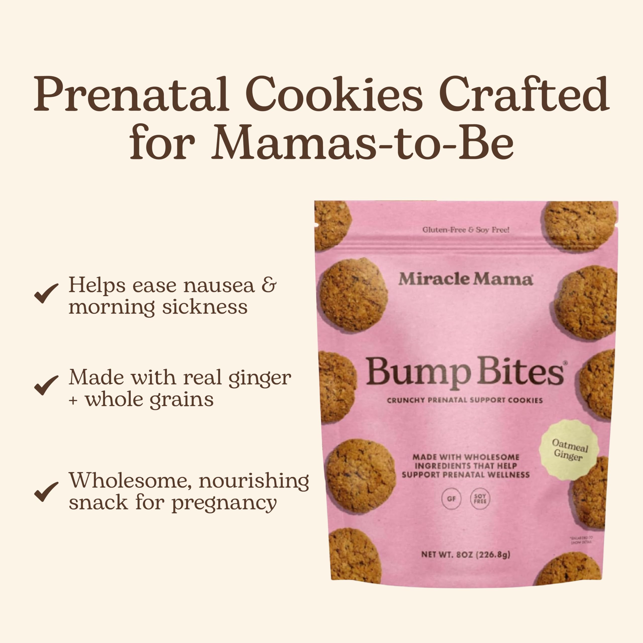 Amazon.com: Miracle Mama Bump Bites- Oatmeal Ginger Prenatal