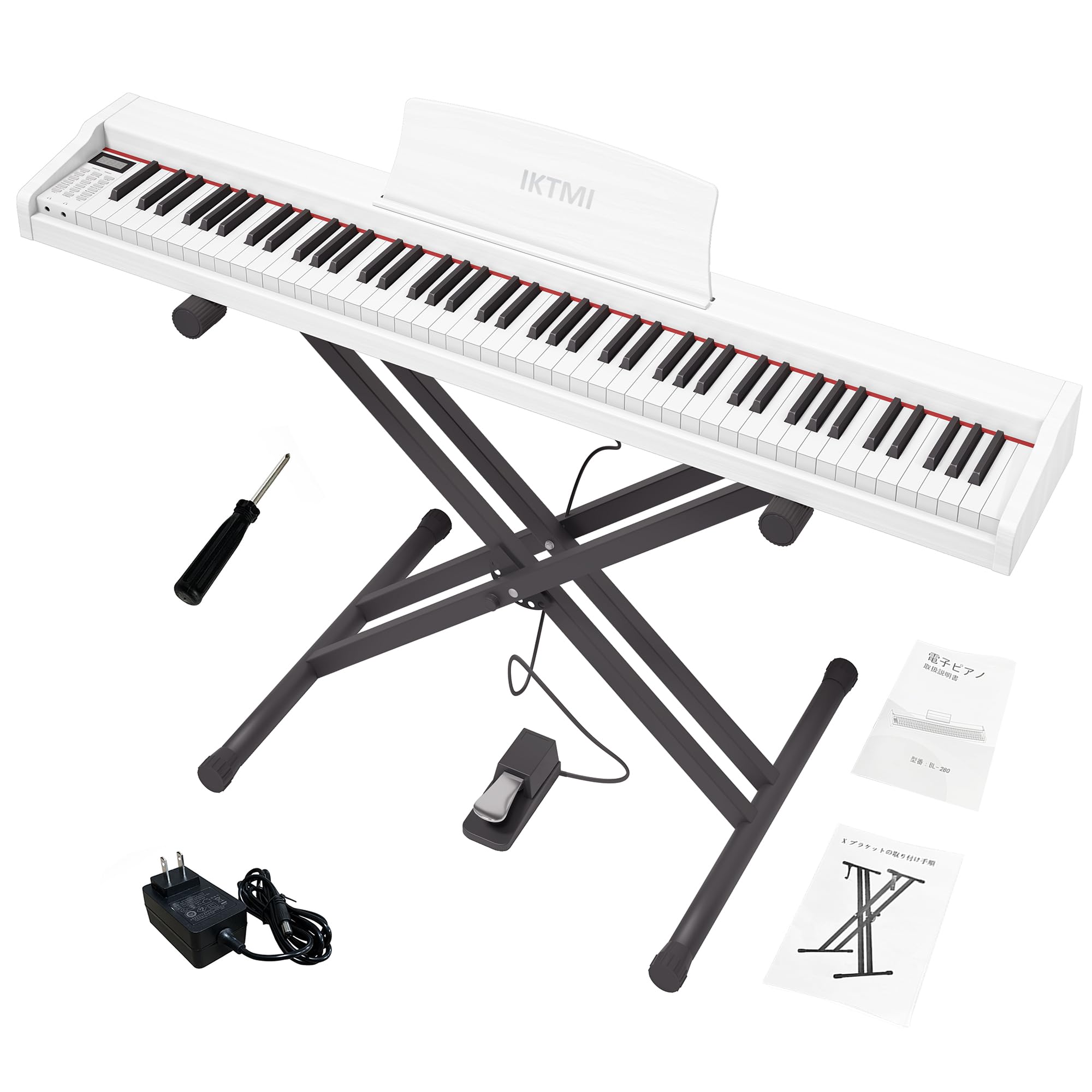 Amazon.co.jp: IKTMI 電子ピアノ 88鍵盤 木製 88鍵 電子ピアノスタンド