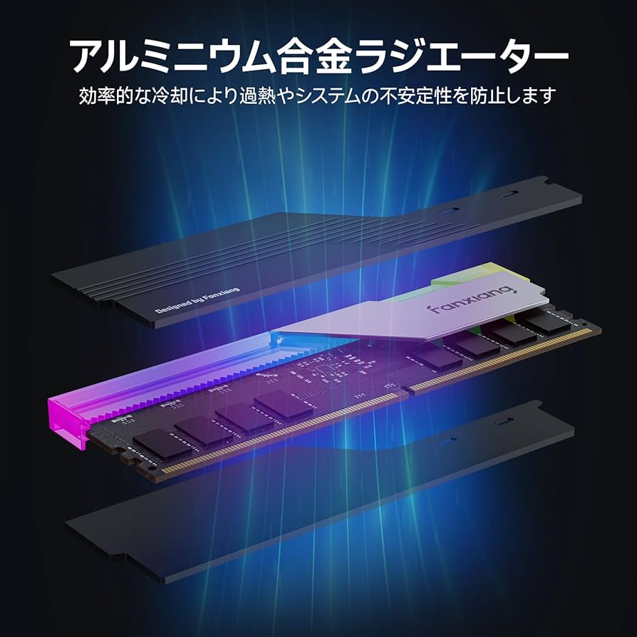 Amazon.co.jp: Fanxiang【RGB発光型】DDR5 6400Mhz 64GB（32GB×2枚