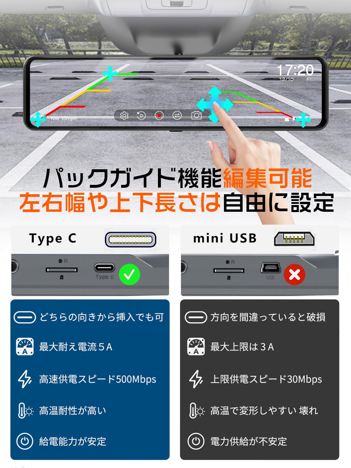 Amazon | JADO ドライブレコーダー ミラー型 CarPlayとAndroidAuto